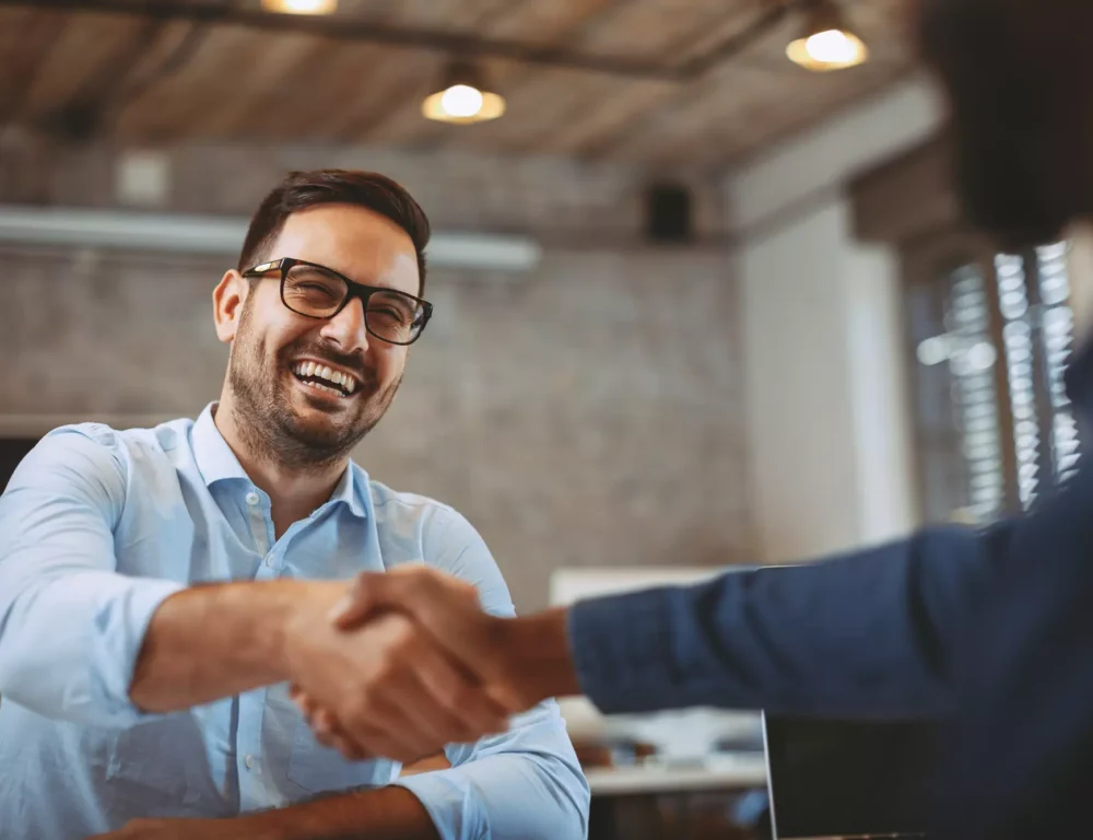 Two men shaking hands